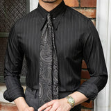 Aidase Business Casual Dress Shirt Men Clothes Men 2023 Autumn Korean Men Striped Printing Shirt aidase-shop
