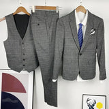 Aidase Boutique M-7XL (Blazer + Vest + Trousers) Men's Suit Fashion Business Italian Style Elegant Dress Gentleman Formal 3-piece Suit aidase-shop