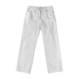 AIDASE  -  Spring Autumn Pure White Loose Straight Leg Jeans Waed Vintage Extended Men Simple Slimming Long Pants Hong Kong Sle aidase-shop