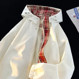 Aidase Mens Jacket Korean Streetwear New Reversible Plaid Jacket Varsity Coat Casual Plus Size Outwear Autumn Winter Unisex Windbreaker aidase-shop