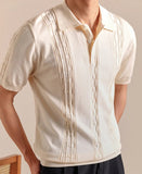 AIDASE  -  Summer Retro Collar Italy Polo Shirt Men Cotton Blend Short Sleeve Lightweight Breathable Casual Half Sleeve Top Knitted Tshirt aidase-shop