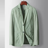 Aidase Men Spring Summer Thin Light Suit Blazer Casual Business Suit Coat Plus Size Boys Long Sleeve Button Up Suit Jacket Plus Size aidase-shop