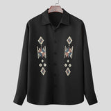 AIDASE  -  Men Shirt Printing Lapel Long Sleeve Button Loose Casual Men Clothing Streetwear Korean Style Fashion Tops Male Shirts aidase-shop