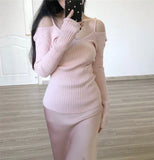 AIDASE  -  Women V-Neck Slim Fit Off Shoulder Pullovers Spring Autumn Hollow Out Backless Knit Sweater Top Slim Sexy Knitwear Top aidase-shop