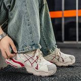 AIDASE  -  Summer New Couple Dad Shoes, Mesh Lace-up Thick Sole Heightening Sneakers, Breathable All-match Casual Sports Shoes aidase-shop