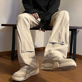 Aidase Autumn New High Street Pants Men Y2k Streetwear Multi-pocket Overalls Harajuku Loose Casual Trousers Straight Mopping Pants