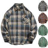 AIDASE  -  Mens Loose And Handsome Plaid Long Sleeved Shirt Plus Size Fashionable Casual Fashion Wrinkle-Free Formal Dress Men'S Shirt aidase-shop