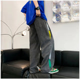 AIDASE  -  Splash Ink Men Baggy Jeans Y2k Denim Trousers Japanese Vintage Doodle Straight Drawstring Jeans Cargo Pants Gothic Streetwear aidase-shop