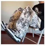 AIDASE  -  American Washed Tie Dye High Street Casual Pants Loose Straight Leg Long Trousers Men Women New Fashion Spring Autumn Versatile aidase-shop