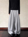 AIDASE  -  American Retro Simple Deconstructed Wide Leg Sweatpants Loose Casual Pants for Men And Women Lazy Sle Folded Hem aidase-shop