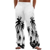 AIDASE  -  autumn and winter Hawaii beach men's printed casual cotton and linen loose trousers aidase-shop