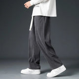 AIDASE  -  Men's Corduroy Drawstring Casual Pants Heavyweight Loose Wide Leg Straight Sweatpants Draped Trousers aidase-shop