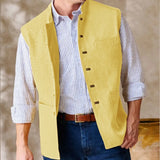 44.59Aidase Men Vests Sleeveless  Stand Up Collar Single Breasted Solid Color Lightweight Cardigan High Quality Male Outerwear chaleco aidase-shop