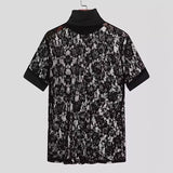 AIDASE  -  Sports Muscle Slim Elastic Mesh T Shirts Mens Sexy Hollow Out See Through Breathable Top Men Summer Stylish Short Sleeve T-shirt aidase-shop