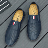 AIDASE  -  Spring Autumn New Breathable Loafers Soft Sole Anti Slip Trendy Deep Blue Men's Flat Shoes Fashion Men's Work Shoes aidase-shop