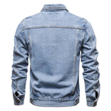 AIDASE  -  Men's Cotton Denim Jacket Autumn Winter Fashion Casual Slim Fit Outerwear Versatile Trendy Men's Clothing aidase-shop