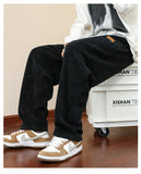 AIDASE  -  Corduroy pants for men in spring and autumn straight tube hanging feeling casual men's style loose winter with added velvet men' aidase-shop