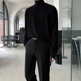 Aidase Winter High Neck T-shirt Men Warm Fashion Solid Color Casual T-shirt Men Korean Loose Cotton T Shirt Men Top Oversize M-2XL aidase-shop