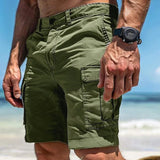 AIDASE  -  Men's Tactical Cargo Shorts Black Multi-Pocket Straight Leg Casual Workwear Shorts aidase-shop
