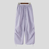 AIDASE  -  Men Cargo Pants Solid Color Drawstring Joggers Casual Trousers Men Oversize Streetwear 2025 Fashion Male Thin Long Pants aidase-shop