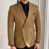High Quality Retro Double Breasted Blazer Hombre Casual  Coat Slim Long Sleeve Gentleman Suit Blazers Chaquetas Hombre De Vestir aidase-shop