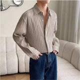 AIDASE  -  Men's Clothing Shirts Long Sleeve New Fashion Turn-down Collar Simple Comfortable Versatile Selling Versatile aidase-shop