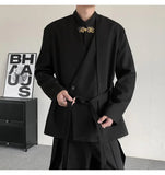 AIDASE  -  Spring Niche Suit Darkwear V-neck Chinese Men's Suit Jacket Solid Color Korea Fashion Male Tops aidase-shop