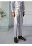 AIDASE  -  Italian Naples Dress Suit Pants, Men's High Waist Straight Trouser, Spring Summer Fashion Casual Business Smart Breathable Pants aidase-shop