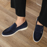 AIDASE  -  Suede Leather Men's Business Casual Shoes Handmade Double Buckle Loafers Leisure Slip on Flats Outdoor Male Driving Moccasins aidase-shop