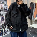 AIDASE  -  Hong Kong Style Retro Trendy Brand Men Spring and Autumn Multi-pocket Loose Versatile Trendy Functional Style Baseball Jacket aidase-shop