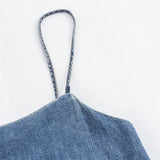AIDASE  -  Solid Loose Denim Camisole Maxi Dress Women Casual Daily Commuting Sleeveless Backless Long Dresses 2025 Summer Outdoor Vestidos aidase-shop