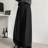 AIDASE  -  Men's Loose Wide Leg Jeans Autumn Spring American Retro Casual Straight Tube Long Pants Draping Feeling Deconstructed Style aidase-shop