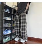 AIDASE  -  Men's Plaid Casual Pants Loose Straight Hong Kong Style Spring Autumn New Fashion Comfortable Breathable Men's Trousers aidase-shop