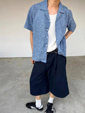 AIDASE  -  Spring Summer Casual Blue Soft Straight Shorts for Men Loose Korean Fashion Elegant Luxury Designer Clothes 2025 aidase-shop