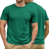 AIDASE  -  Men's Cotton Solid T-shirt Summer Casual Crew Neck Short Sleeve Sport Tee aidase-shop