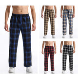 AIDASE  -  Men's Casual Plaid Yoga Pants Straight Leg Home Leisure Trousers Summer New Arrival Sport Style Comfortable Men's Long Pants aidase-shop