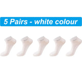 AIDASE  -  High Qualty Men's Bamboo Fiber Socks Short Summer Breatheable Anti-Bacterial Man Ankle Socks Busines 5Pairs Plus size EU38-46 aidase-shop