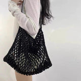 AIDASE  -  Bohemian Beach Bags For Women Luxury Designer Handbag Purses  In Braided Rope Hollow With Inner Pocket Underarm Shoulder aidase-shop