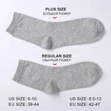 AIDASE  -  6 Pairs Men's 100% Cotton Socks Black White Gray Business Men Tube Socks Soft Breathable Spring Summer for Male Socks Plus Size aidase-shop