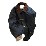 Corduroy Plaid Patchwork Padded Jacket for Men Women  Winter Elegant Retro Thicken Coat Unisex Button Lapel Parkas