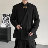 AIDASE  -  Spring Niche Suit Darkwear V-neck Chinese Men's Suit Jacket Solid Color Korea Fashion Male Tops aidase-shop