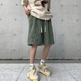 Aidase Vintage Star Patchwork Shorts Men Summer All-match Hot Sale Ulzzang Leisure Streetwear Chic Denim Short Pants Plus Size 5XL