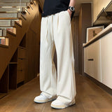 AIDASE  -  Trendy Men's Casual Pants Summer New American Style Thin Straight Leg Drawstring Elastic Waist Sports Trousers