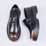 AIDASE  -  Men Thick-soled Loafers Retro Men Serrated Non-slip Outsole One-piece Business Leather Shoes Outdoor Work Shoes Size 39-46 aidase-shop