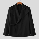 AIDASE  -  Men Blazer Solid Color Lapel Long Sleeve Casual Casual Male Suit Streetwear Loose Elegant Fashion Male Thin Coats Blazer aidase-shop