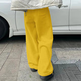 AIDASE  -  Men Pants Solid Color Elastic Waist Joggers Plush Fleece Trousers Men Streetwear Loose Fashion Casual Male Long Pants aidase-shop