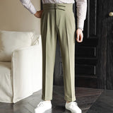 Aidase Quality Metal Button Trousers Pant For Man Office Trouser Men Business Casual Pant British Social Club Outfits Pantalones Hombre aidase-shop
