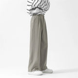 Aidase Grey Black Suit Pants Men Fashion Society Mens Dress Pants Korean Loose Straight Wide Leg Pants Mens Office Formal Trousers aidase-shop