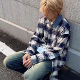 AIDASE  -  Loose Fit Long Sve irt for Men Autumn Winter plus Size 250 Pou American Sle Retro Casual Outerwear Plaid Pattern aidase-shop
