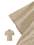 AIDASE  -  Summer New Men's Casual Sportswear Polo Shirt With A Lapel, Men's Short-sleeved Shirt And Shorts, Jacquard Texture Suit aidase-shop